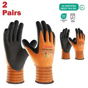 JOISIV 2 pares de guantes ambidiestros de nailon impermeables recubiertos de nitrilo con agarre antideslizante robusto de microespuma para jardinería - Product Image 3