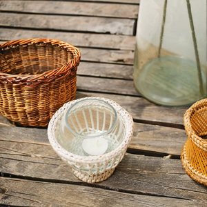 TienPhong Vietnam gros rotin sphérique photophore-panier décoratif tissé à la main naturel (verre non inclus) - Product Image 4