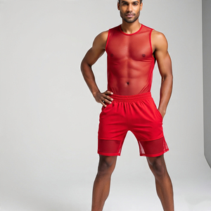 ชุดเสื้อยืดกางเกงขาสั้นตาข่ายแห้งเร็วชุดกลางคืนเซ็กซี่ชุดตาข่ายกางเกงขาสั้นหลวมน้ำหนักเบาเสื้อยืดกางเกงขาสั้นเด็กผู้ชาย - Product Image 6