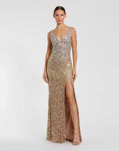 Champagne longue robe Gatsby sirène robe de mariée robes de soirée luxe perlé robes de soirée Vintage pour les fêtes et occasions - Product Image 4