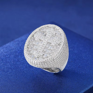 Anillo de Cruz de diamante de moissanita completa Lujoso cristianismo Anillos de hip hop Bling Rapper Joyería de plata esterlina - Product Image 2