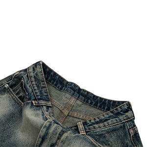 Pantalones cortos de mezclilla para hombre de calle alta, ropa de calle informal suelta, Hip Hop, transpirable, a prueba de viento, secado rápido, Color personalizado, 100% algodón - Product Image 4