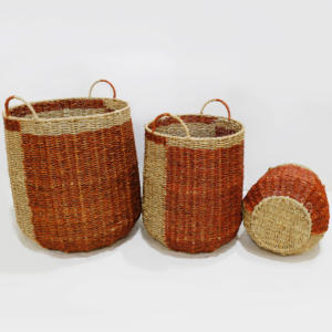Panier en herbe de mer tissé à la main, écologique, nouveau design, artisanat, panier de rangement pour la vente en gros - Product Image 3