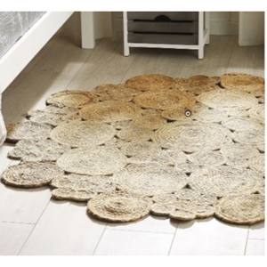 Tapis rond en jute tissé à la main, multicolore, tressé, écologique, en fibre naturelle, pour le salon, la chambre à coucher, la décoration de la maison - Product Image 1