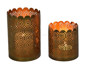 Antique Brass Handmade Tea <b>Light</b> Holder Unique <b>Laser</b> Cut Design IHA Brand Home Decor Luxury Item <b>Christmas</b> Easter Model IHACA386 - Product Image 2