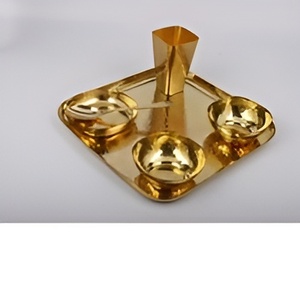 Modern Kansa Solid Dinner Set Authentic Indian Dining Dinner Set for Serving Dinnerware Sets - Product Image 2