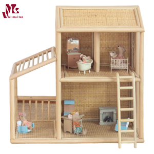 Maison de poupée en rotin artisanale jouets pour enfants en matériaux sûrs pour enfants parfaits pour l'anniversaire et la décoration de votre chambre d'enfants - Product Image 5