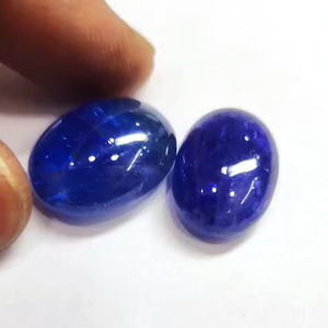 2 piezas de tanzanita natural de 19mm a 20mm cabujón ovalado 41 Cts lote Iroc ventas tanzanita oscura piedra preciosa suelta para la fabricación de joyas - Product Image 3