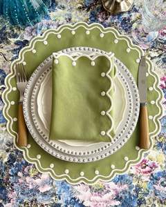 Mantel Individual de Lino Tejido de Lujo Europeo, Borde con Flecos Naturales, Hecho a Mano, Elegante Decoración de Mesa para Bodas, Color Personalizado, Reutilizable - Product Image 2