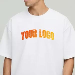 Camiseta estampada 100% algodón con logotipo personalizado para hombre, ropa de calle holgada, camisetas lisas blancas de gran tamaño Boxy de alta calidad - Product Image 6