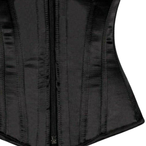 <b>Black</b> Satin Underbust Steel Boned Corset Women Waist Training Shaper <b>Lingerie</b> with <b>Lace</b> Up Back - Product Image 4