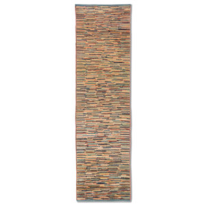 Hand Knotted Wool Rug Vintage Gold Striped Abstract Pattern Plush for Home Living Room Hallway New Rectangle <b>Carpet</b>-Pae-1054(Fr) - Product Image 1