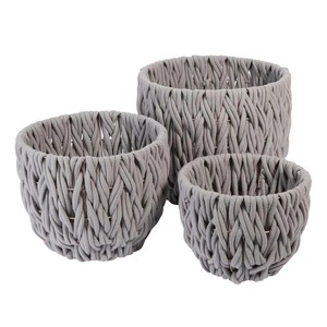 Juego de 3 Cestas de Macramé Grises para Decoración de Mesa, Almacenamiento de Cocina, Organización de Cuarto de Maquillaje y Esenciales de Estudio, Venta al por Mayor desde India - Product Image 5