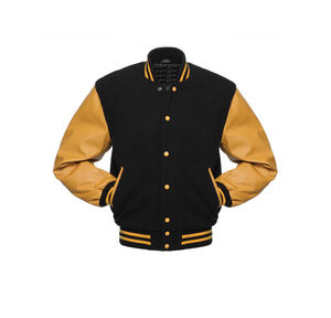 Chaqueta Varsity Personalizada para Hombre con Cuello Alto y Logotipo Frontal, 100% Algodón, Ropa de Invierno, Marca Privada - Product Image 1
