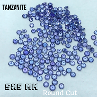 Tanzanite naturelle de qualité supérieure 5x5mm, bleu brillant, taille brillante, pierre précieuse en vrac pour la fabrication de bijoux, certifiée par un tiers