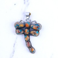 Pendentifs fins en argent de pierre précieuse de turquoise d'huître de qualité rare prix de gros pendentifs fins en argent sterling 925