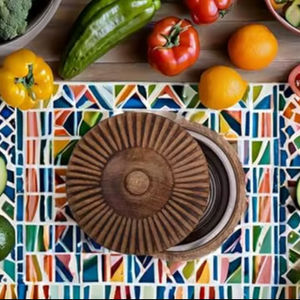 Contenedor de roti de madera auténtica con artesanía de estilo artesanal, hecho con madera ecológica y sostenible por HAND MADE CRAFT. - Product Image 5