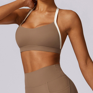 Soutien-gorge pour femmes Sexy Backless Halter Wire Free Clashing Lingerie Yoga Wear Gym Fitness Tank Top Beautiful Back Sports Bra for women's - Product Image 6