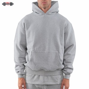 Baggy 100% coton polaire hiver pull à capuche Streetwear poids lourd surdimensionné goutte épaule broderie Logo personnalisé 300gsm - Product Image 2