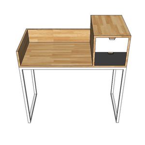 Scandinavian Style 2-Drawer Wood Rubberwood Dressing <b>Table</b> with Top Drawers SFBTD013 - Product Image 3