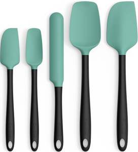 <b>Silicone</b> <b>Spatula</b> Set of 5,High Temperature Resistant, Food Grade <b>Silicone</b>, Dishwasher Safe, for Baking, Cooking (Aqua Green) - Product Image 1