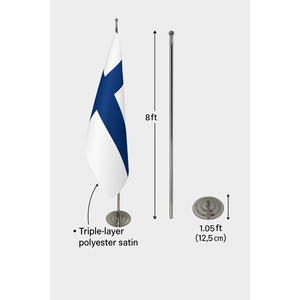 Drapeau finlandais officiel personnalisé 3x5 pieds pour intérieur avec impression numérique, fabriqué en coton, soie, plastique et aluminium - Product Image 6
