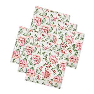 ผ้าเช็ดปากบนโต๊ะผ้าคอตตอนพิมพ์ลายบล็อกอินเดียสีชมพู jaal - Product Image 3