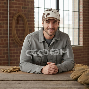 Fabricant de casquettes de baseball en cuir véritable avec poils de vache - Product Image 3