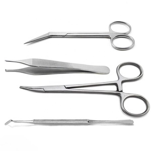 Professional Stainless Steel Podiatry Chiropody Instruments Set of 4 Toenail Care Tools Scissors Forceps Tweezer Lifter - Product Image 1