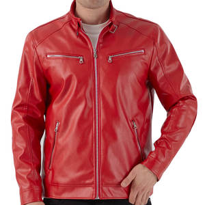 Veste en cuir pour homme, manches longues, haute qualité, fermeture éclair avant, plusieurs poches, nouveau style, veste d'extérieur pour homme, vestes pour homme - Product Image 3