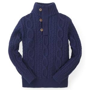 Suéter de Punto Grueso de Algodón/Acrílico para Niños, de Alta Calidad, Ecológico, con Cuello de Chal, Estilo Cardigan, para Invierno - Product Image 1