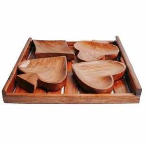 Plateau de service en bois en forme de feuille moderne, meilleure finition, articles de cuisine pour la maison, décoration de table, occasion de mariage - Product Image 1