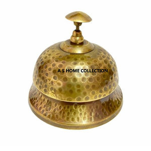 Exclusivo latón macizo Metal brillante oro Color decorativo textura en relieve servicio mostrador Hotel recepción campana - Product Image 2
