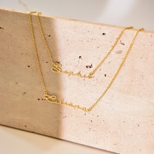 Nhiều Tên Vòng Cổ 1 2 3 Lớp Tùy Chỉnh Tên Vòng Cổ Quà Tặng Cho Mẹ 925 Sterling Silver 14K Vàng Mạ Đồ Trang Sức - Product Image 5