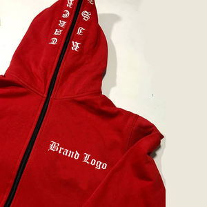 Sweat-shirts à capuche zippés d'hiver en gros, logo brodé personnalisé, coupe classique, streetwear, impression numérique, sweats lourds - Product Image 1