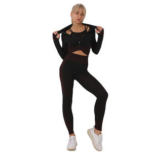 Vente chaude nouvel été femmes ensemble Sportswear Fitness Gym course costume grande taille Yoga ensembles dentelle strass lavé ensemble d'entraînement - Product Image 1