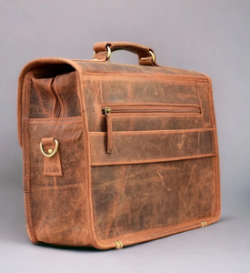 Bolso de mensajero de cuero genuino bolso universitario bolso de hombro para computadora portátil regalo para hombres bolso de oficina maletín de trabajo Sling Regalos para Él - Product Image 1