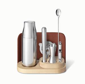 ชุดเครื่องมือบาร์สแตนเลสพรีเมียมพร้อมขาตั้งไม้ ชุดทำค็อกเทลครบชุด ทนทาน สวยงาม ใช้ในบ้านได้ - Product Image 1