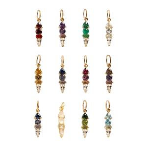 925 Sterling Silver Multi Shape Emerald Quartz Gemstone Christian Charm Pendant-Bijoux plaqués or-Pendentif fait main - Product Image 5