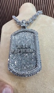 Vidhi Jewelry Diseño de letra personalizado Plata de Ley 925 VVS Moissanite Diamond LGD Colgante Rodio Estilo Hip Hop Colgantes finos - Product Image 3