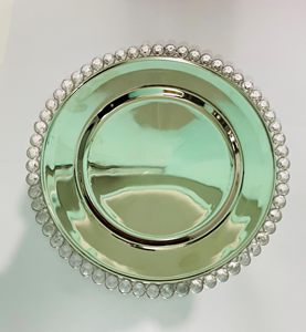 จานโลหะเสิร์ฟอาหารจานโลหะสีขาวสีเขียว - Product Image 4