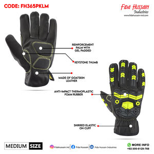 Guantes mecánicos de protección contra impactos de alto rendimiento para uso diario en cuero de cabra Guantes de seguridad mecánicos TPR Guantes antideslizantes - Product Image 5