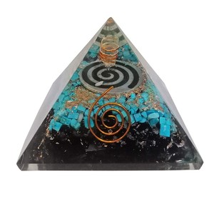 Pirámide de orgona de turmalina negra natural, venta al por mayor, cristales curativos naturales, piedras preciosas, energía, Pirámides de orgonita a la venta - Product Image 5