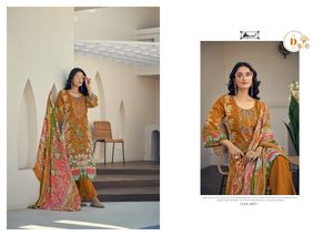 Costume d'impression numérique en pur coton de pelouse avec broderie élégante pour femmes au prix de gros - Product Image 4