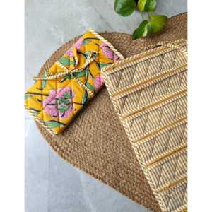 กระเป๋าใส่เครื่องประดับและนาฬิกาผ้าฝ้ายสไตล์โบฮีเมียนแบบเย็บติดกัน มีซิปปิด น้ำหนักเบา 8 ช่อง - Product Image 2