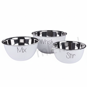 Cuenco mezclador de acero inoxidable para servir, cuenco Citi impreso, cuenco apilable de acero inoxidable para anidar, juego para cocinar, hornear, preparar comidas - Product Image 1