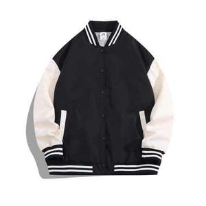 Vente en gros Veste universitaire Letterman à manches en cuir avec broderie sur patch personnalisée pour hommes Grande taille Pull Bomber Coat - Product Image 2