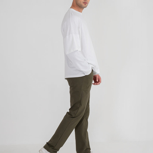 Meilleures ventes T-shirt à manches longues double couche pour hommes personnalisé 100% coton Tissu Top Premium Sérigraphie Avant Hip Hop - Product Image 3