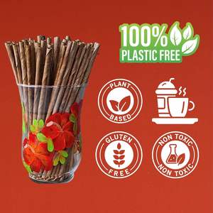 Pailles à boire en bambou 100% biodégradables, écologiques, réutilisables, jetables, de qualité alimentaire, sans produits chimiques, alternative pour les fêtes - Product Image 4