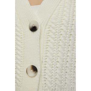 Casual Floral and Solid Print <b>Knit</b> <b>Cardigan</b> with Jacquard and Hand Embroidered Decoration Winter <b>Crocheted</b> Weave - Product Image 2